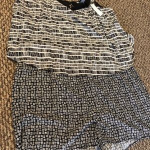 White and black patterned romper